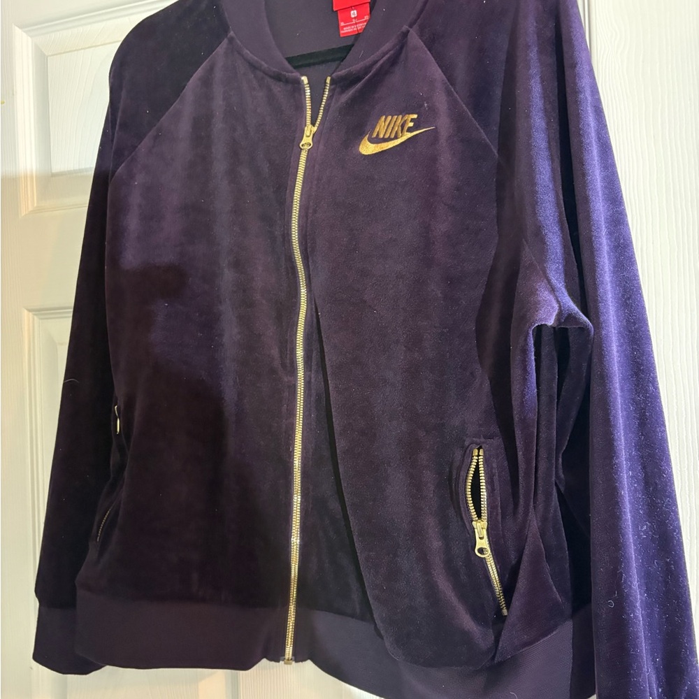 Nike Women's Deep Purple Jacket with Gold Accents